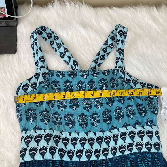 Faherty Gracie Linen Bali Blue Maxi Dress Small - Picture 7 of 15